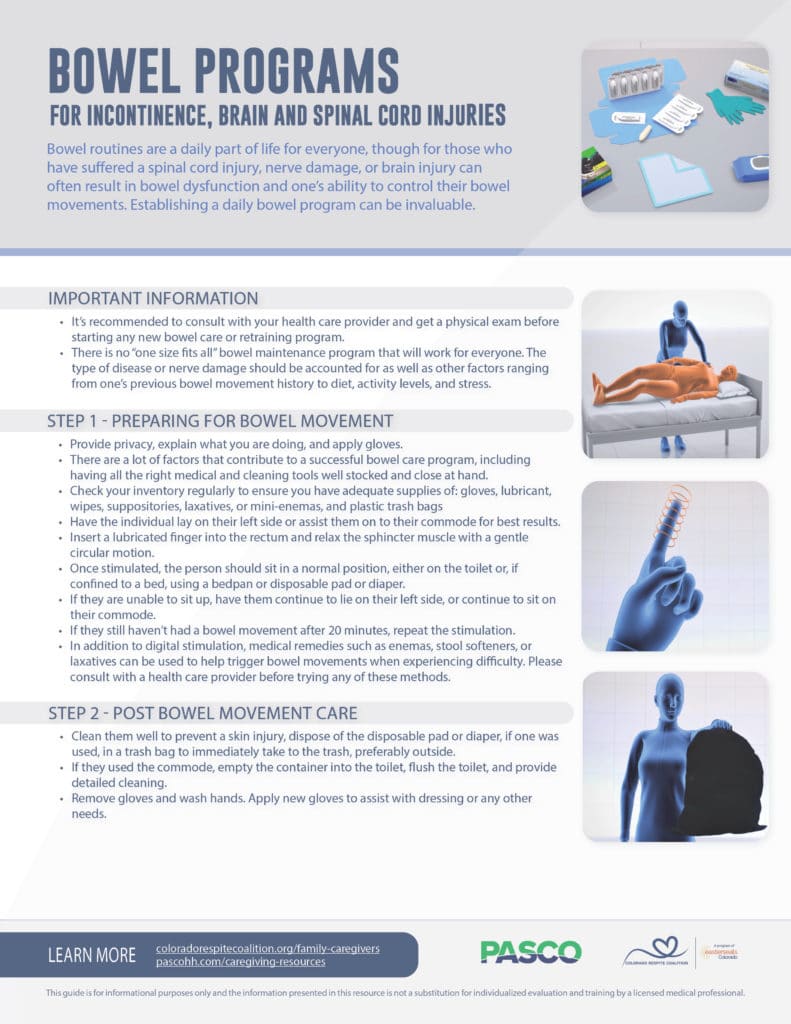 Bowel Programs for Incontinence, Brain and Spinal Cord Injuries